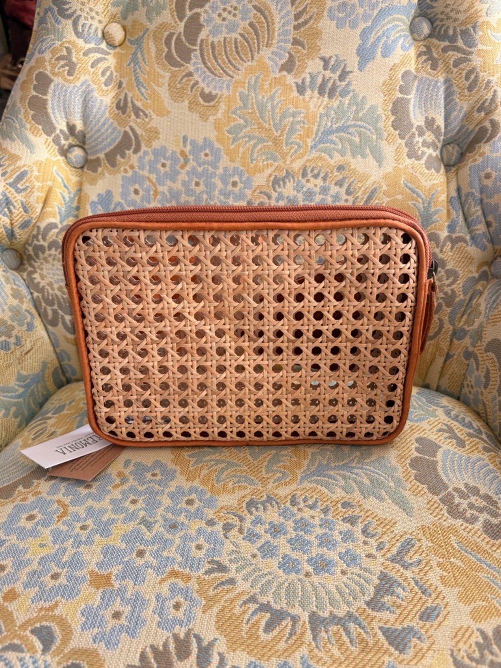 ❌SOLD❌CEREMONIA Rattan Cane + Leather Market Fanny pack